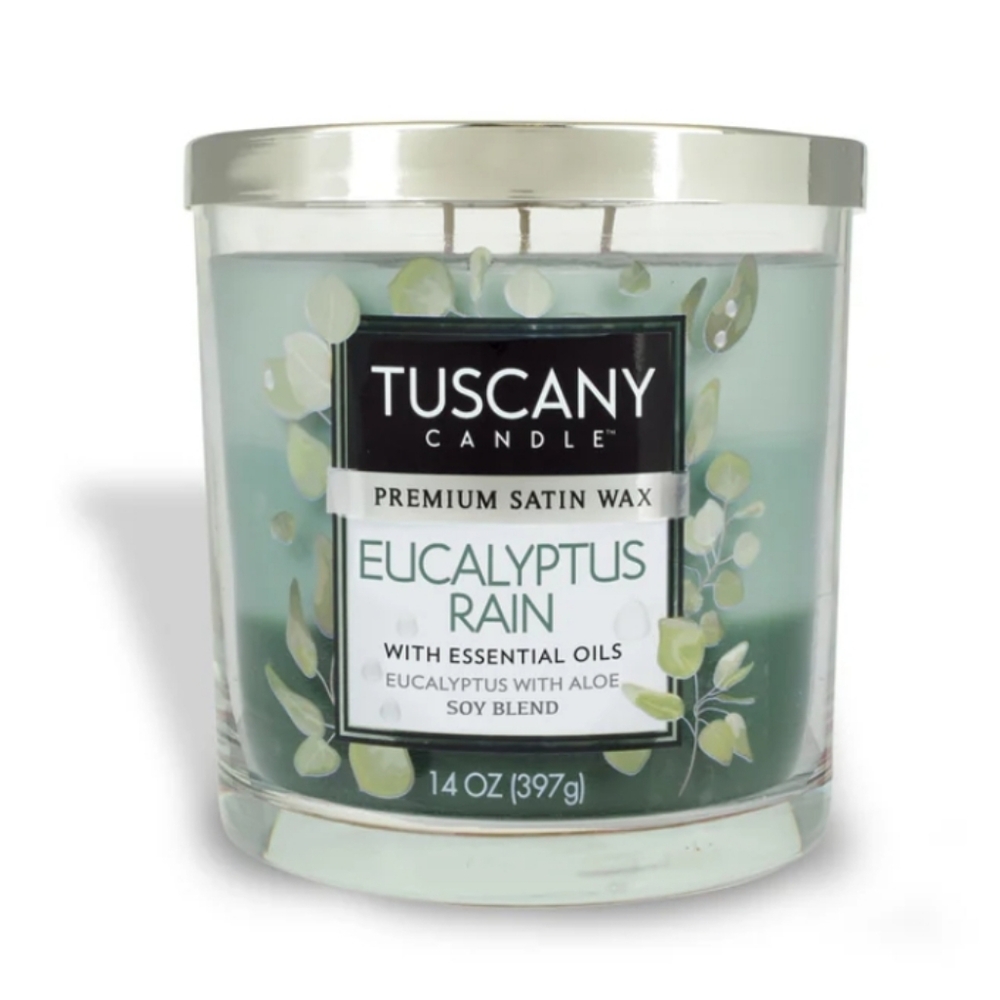Eucalyptus Rain Long-Lasting Scented Jar Candle (14 oz) • High Intensity - Picture 1 of 10